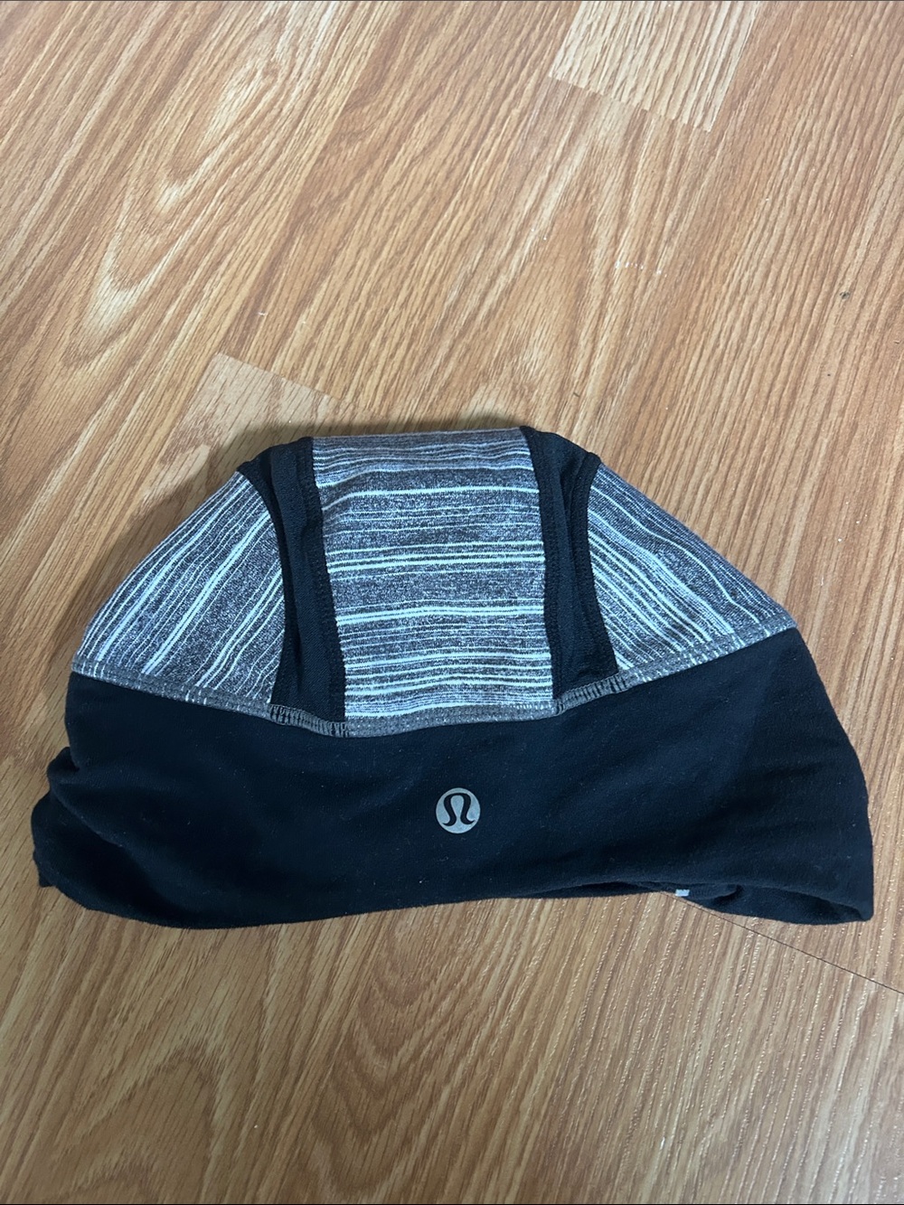 Lululemon Black & Gray Striped Running Hat